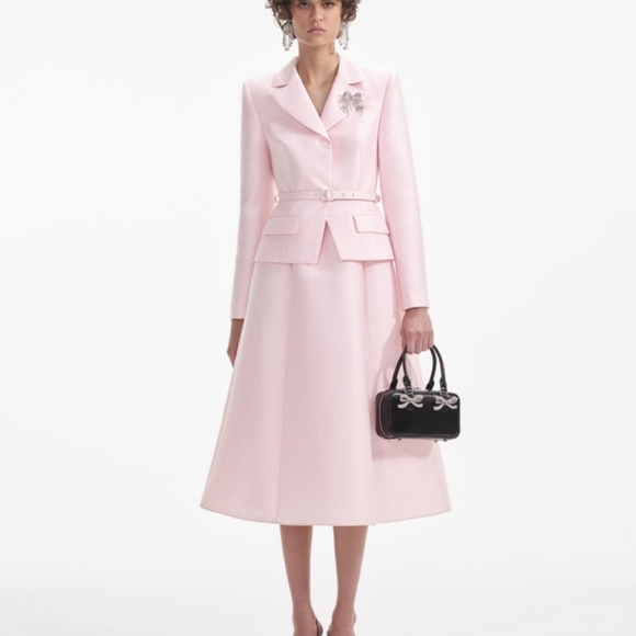 Big Sale! Self-portrait Pink Tailored Taffeta Midi Dress